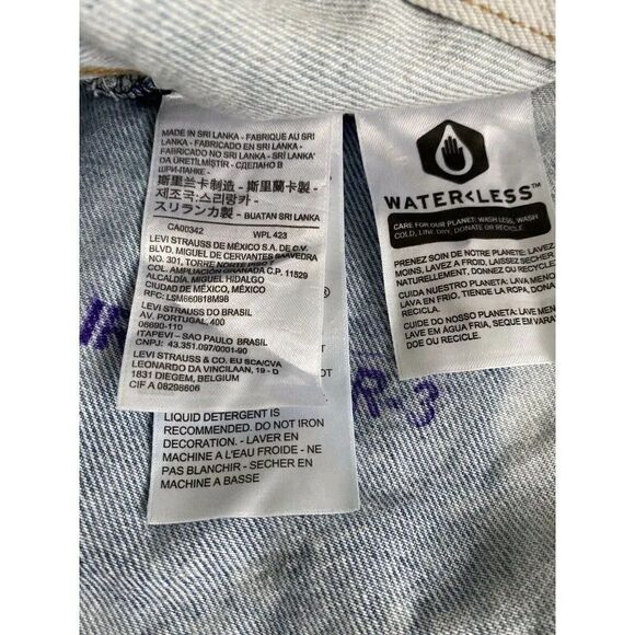 Levi’s Women’s 29944153 Embroidered Ex Boyfriend Jean Denim Trucker Jacket Sz S - Picture 6 of 11